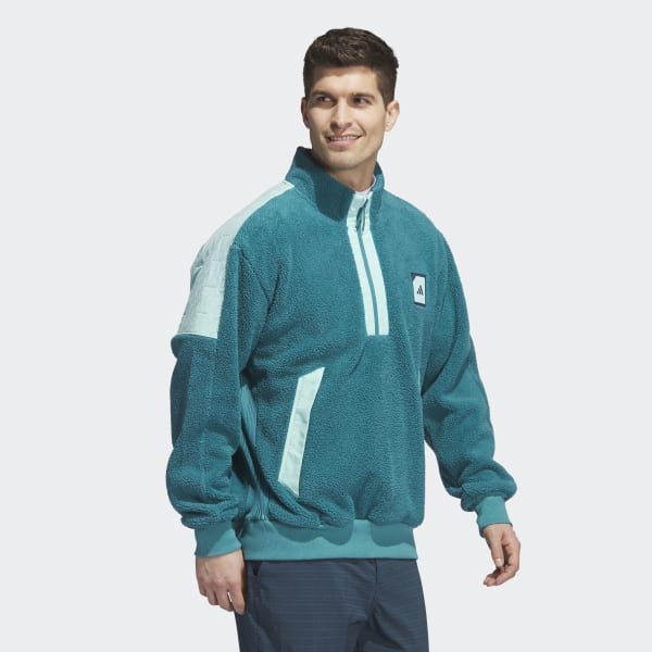 Turquoise 아디크로스 패디드 플리스 하프집 재킷