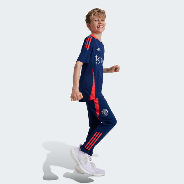 Blauw Manchester United Tiro 24 Training Broek Kids