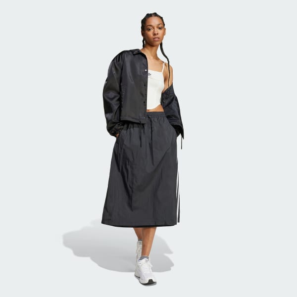 Black 3-Stripes Long Skirt