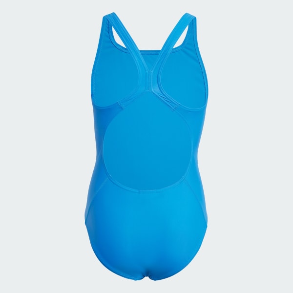Blue Solid Small Logo Swimsuit