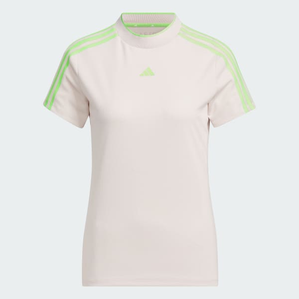 Pink AEROREADY 3-Stripes Short Sleeve Mock Neck Shirt