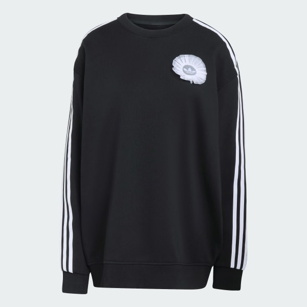 Negro SUDADERA ADIDAS ORIGINALS LACE BRANDING DE CUELLO REDONDO