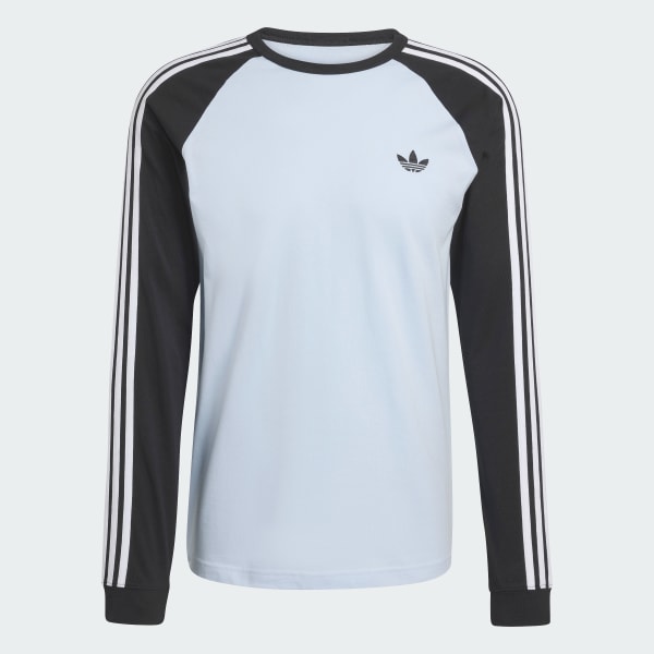 ブルー スリーストライプス ロングスリーブ Tシャツ