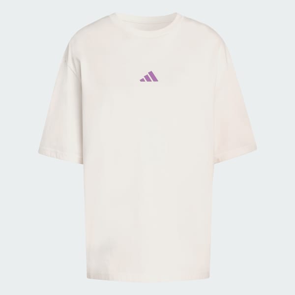 สีขาว เสื้อยืดพิมพ์ลาย OUTDOOR ADVENTURE