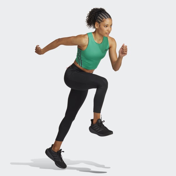 Grun Run Icons 3-Streifen Cooler Running Crop-Top