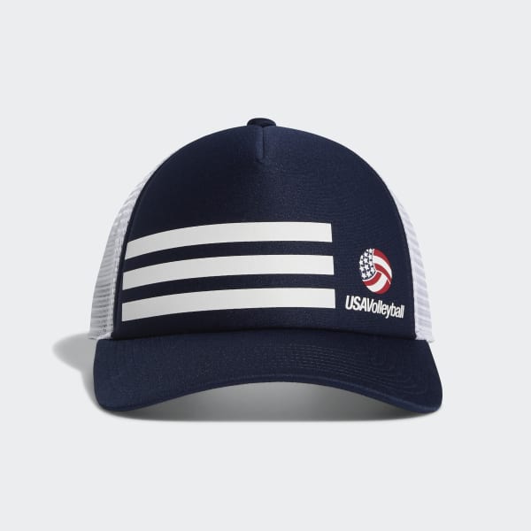 adidas USA Volleyball 3-Stripes Trucker Hat - Blue | adidas US