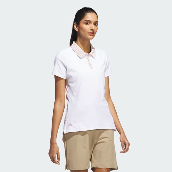 Blanco Camiseta Polo Ultimate365 Gingham Manga Corta