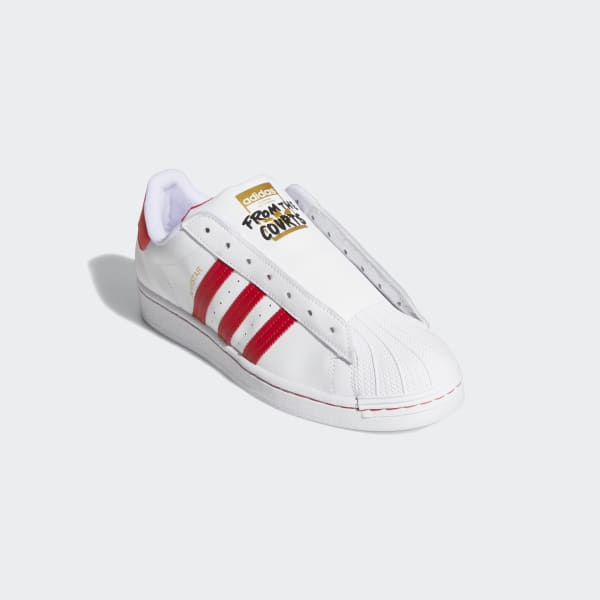 red adidas superstar trainers
