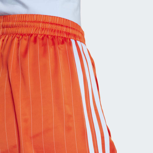 【ADIDAS】Pinstripe Satin Short Pants - Bald Orange / KD22 adidas Originals pinstripe satin shorts in orange and blue