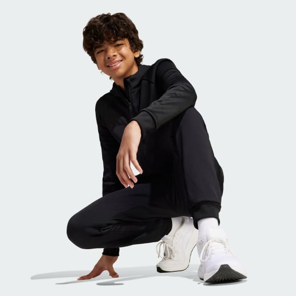 Sort Tiro 25 Full-Zip Kids hættetrøje