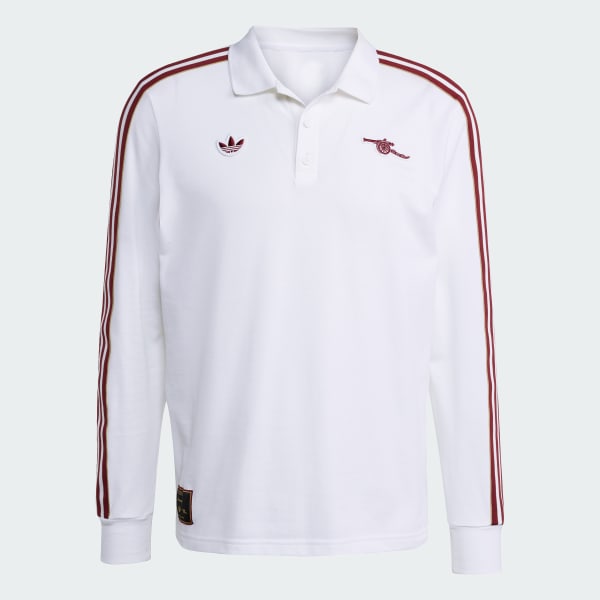 アーセナル adidas 2XL ホワイトシャツ adidas Arsenal Terrace Icons Long Sleeve Polo Shirt - White | Free
