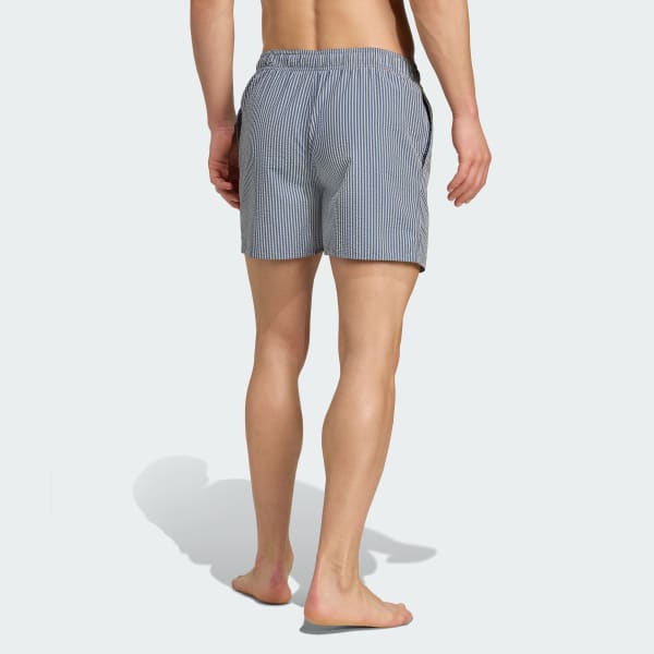 Bianco short da nuoto Seersucker Stripy 5-Inch