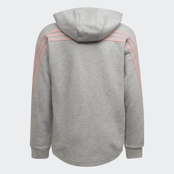 Grigio Felpa con cappuccio 3-Stripes Full-Zip