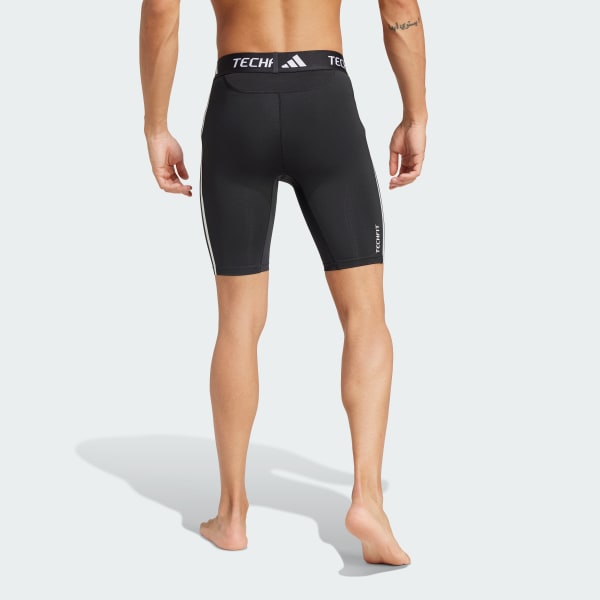 Schwarz TECHFIT Compression Training 3-Streifen kurze Leggings