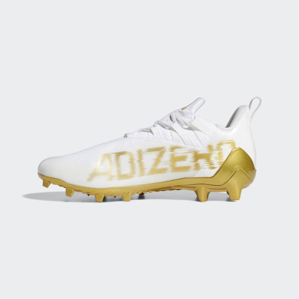 gold and white adidas football cleats