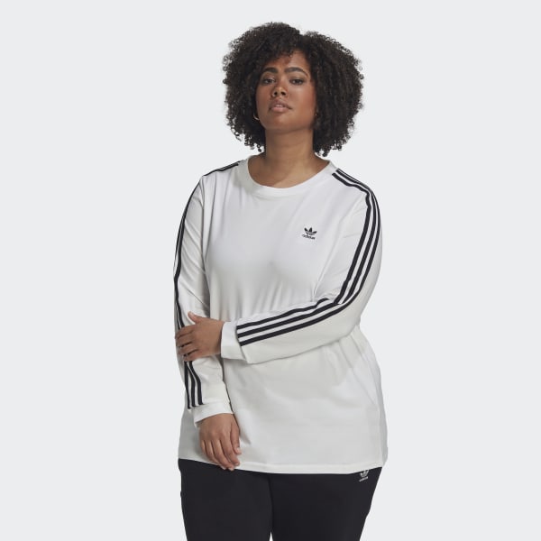 adidas Adicolor Classics 3-Stripes Tee (Plus Size) - White