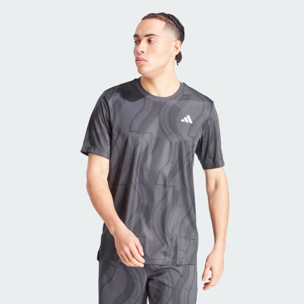 Gris Camiseta Club para Tenis Estampada