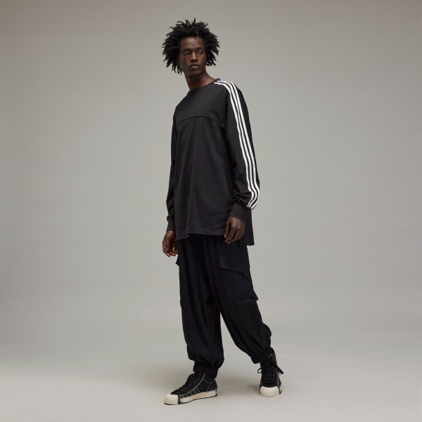 cerná Tričko Y-3 3-Stripes Long Sleeve