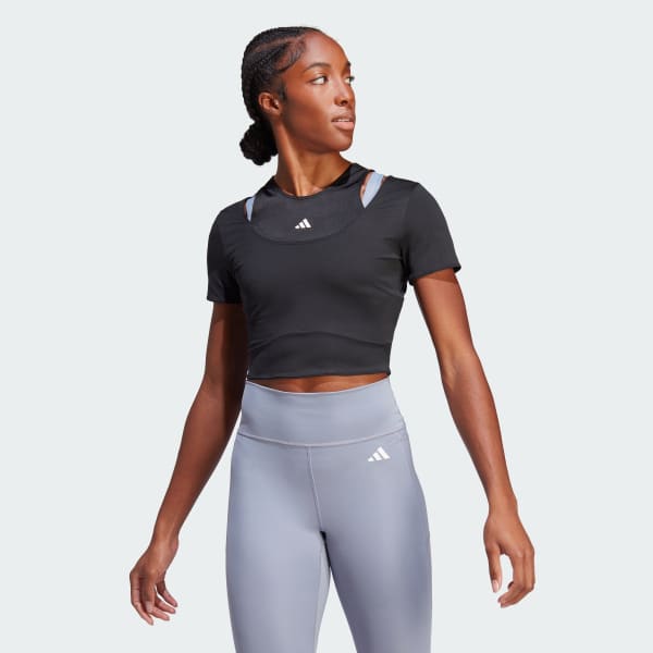 Svart HIIT AEROREADY Crop Training Tee