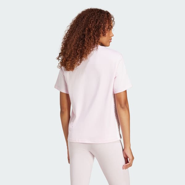 ruzová Essentials 3-Stripes Cotton T-Shirt