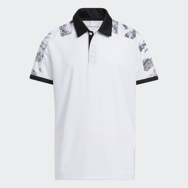 Hvit Printed Colorblock Golf Polo Shirt M9490