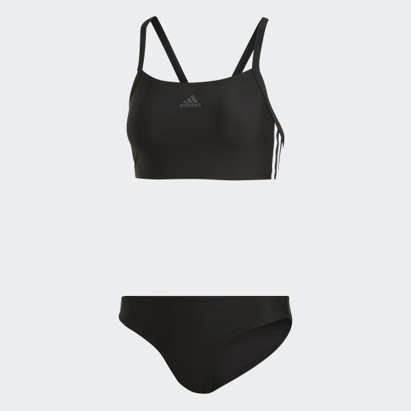 Schwarz 3-Streifen Bikini FSC24