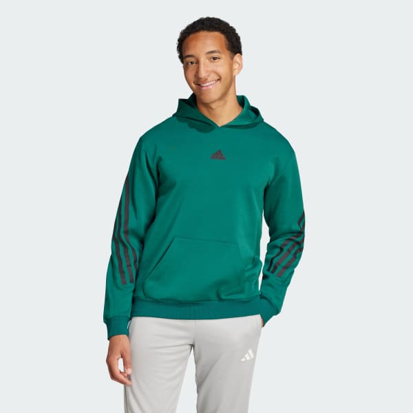 Adidas Future Icons 3 Stripes Hoodie Green XS S S S L S XL S XS S L XL 3XL LT XLT 3XLT A 2XS A XS A S A M A L A XL A 2XL A 3XL A 4XL Men Lifestyle