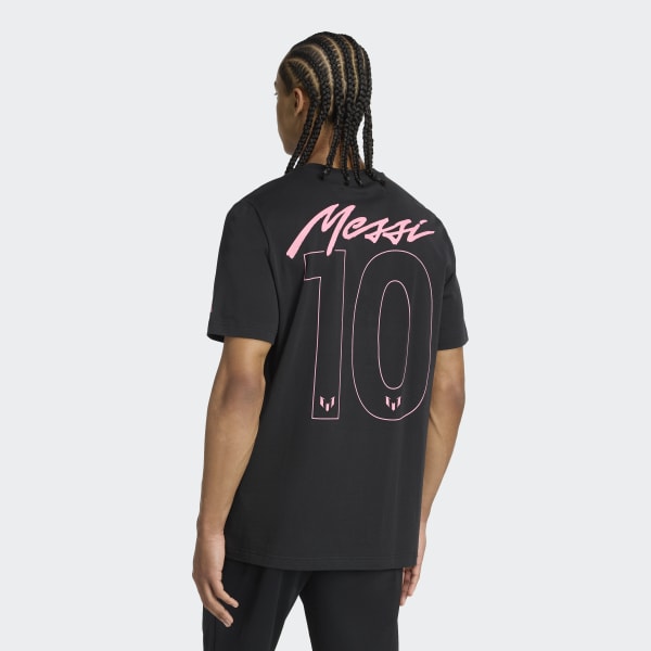 新品未使用adidas MESSI L スリムフィット 黒 シャツ MESSI_cdbee810-361c-48c7-a165-