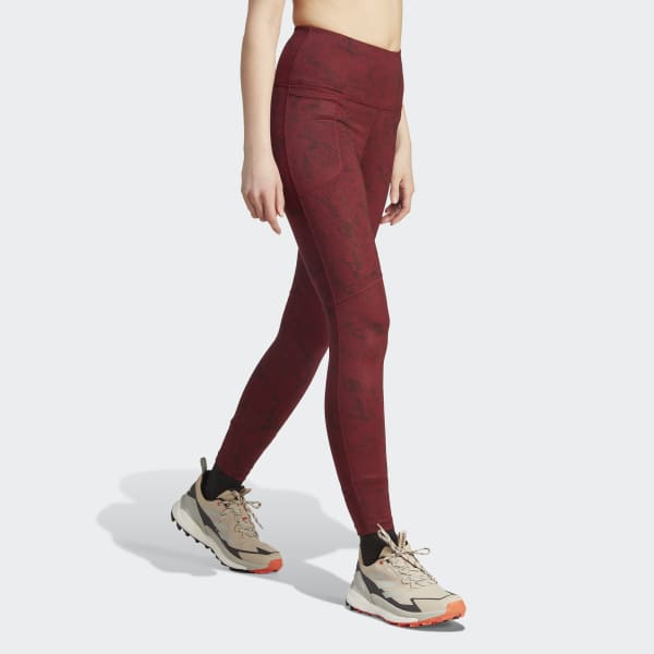 adidas Terrex Multi Allover Print Leggings Burgundy adidas Thailand