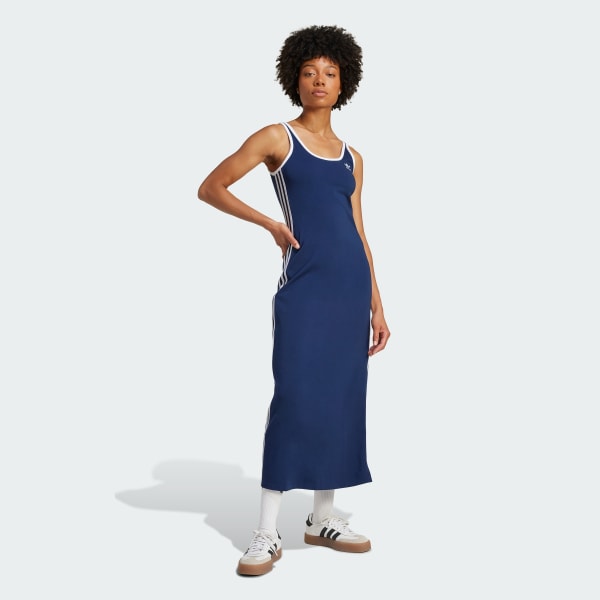 新作マキシワンピース【ADIDAS】ADICOLOR 3S TANK MAXI DRESS adidas Adicolor 3-Stripes Tank Maxi Dress - Black | Free