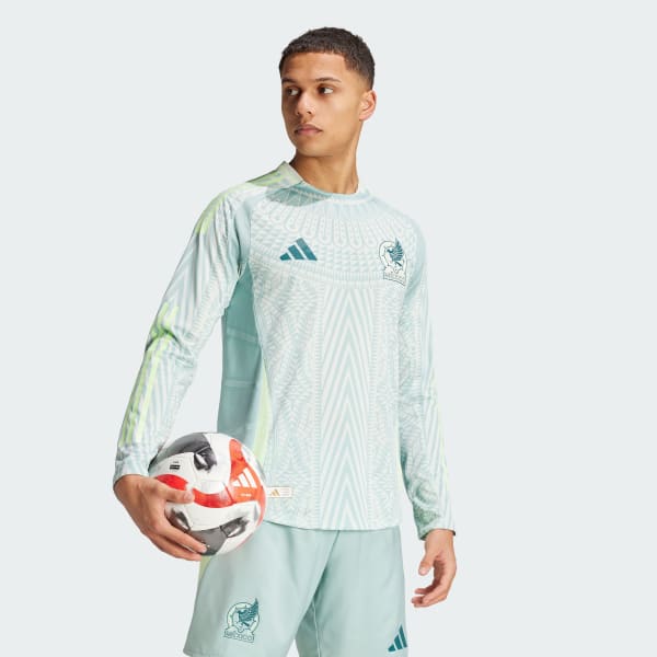 Verde Jersey Oficial de Visitante Selección Nacional de México 24 Manga Larga