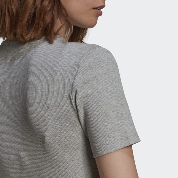 Grey Adicolor Essentials Rib Cropped Tee VU229