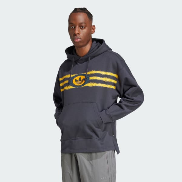 Gra adidas Originals 90s Fleece hættetrøje