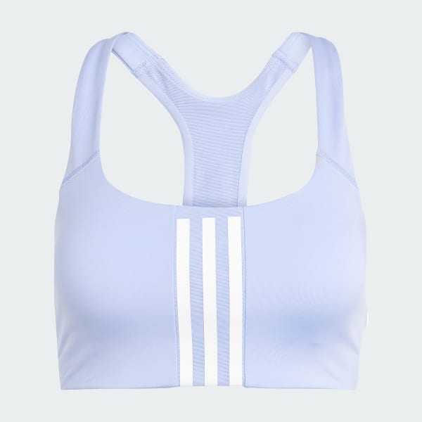 Blue Powerimpact Training Medium-Support 3-Stripes Bra