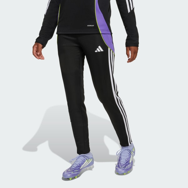 Black Tiro 24 Slim Training Tracksuit Bottoms Kids