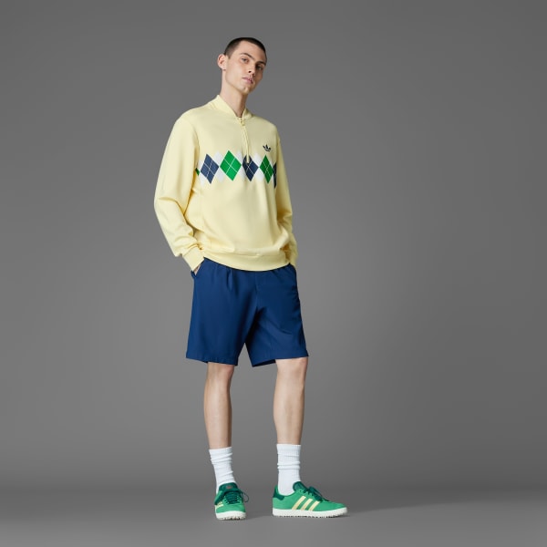 Yellow 오리지널스 아가일 프린티드 쿼터집 스웨트셔츠