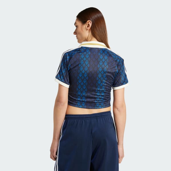 Black adidas Originals Retro Sports Cricket-inspired Cropped Jersey