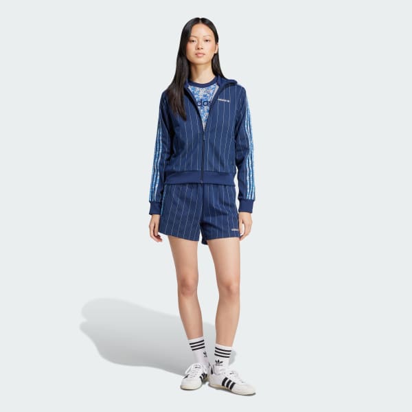 สีน้ำเงิน เสื้อแทรคดีไซน์คัลเลอร์บล็อค adidas Originals x Liberty London Tonal