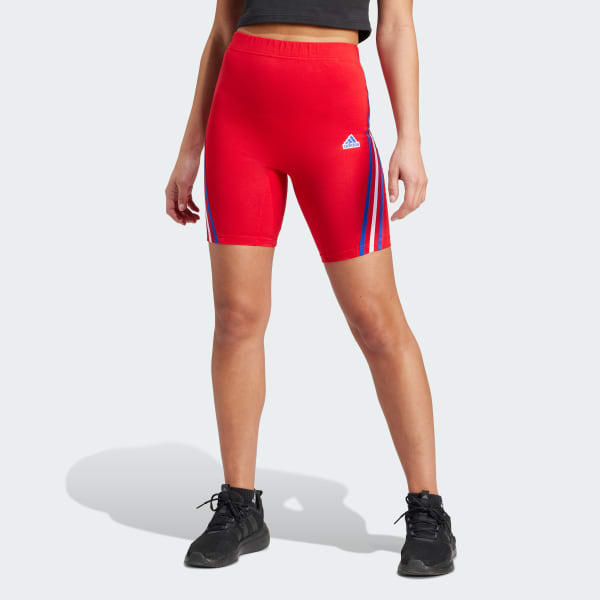 Rot Future Icons 3-Streifen kurze Leggings