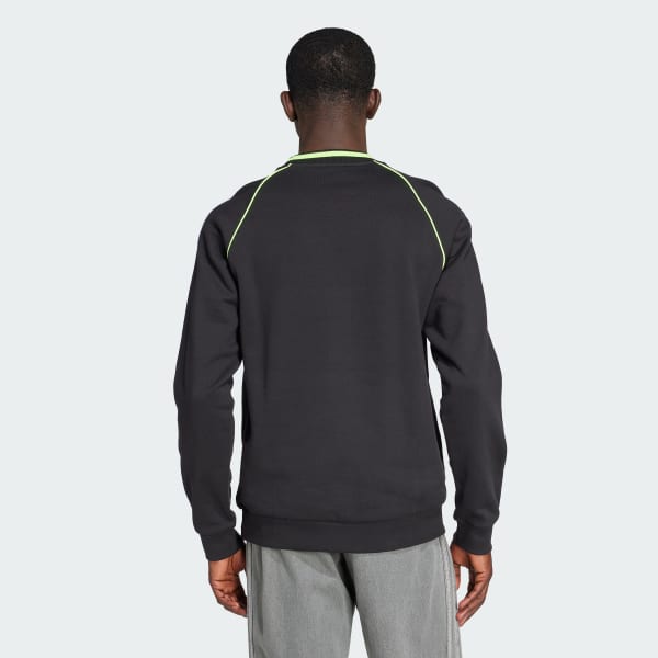 Preto Moletom adidas Crewneck Adicolor Piping