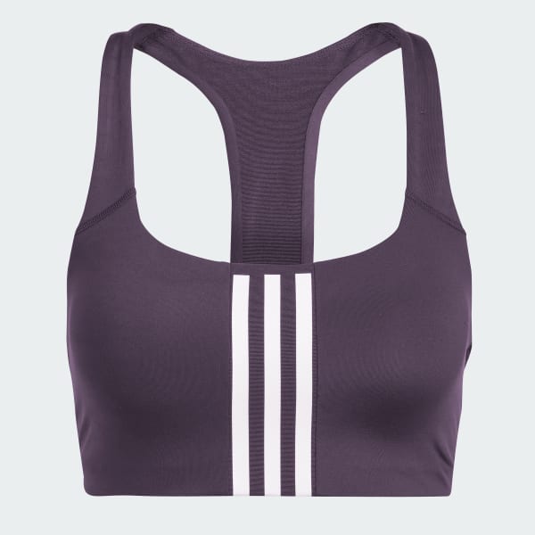 Purple Powerimpact Training Medium-Support 3-Stripes Bra