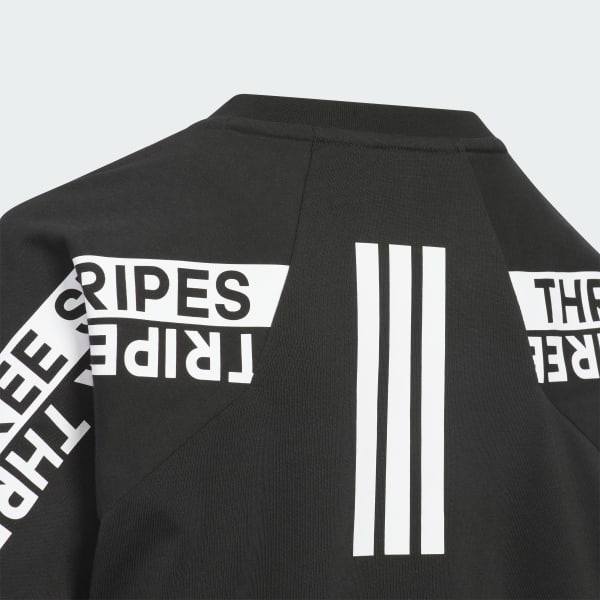 ブラック ワーディングパック ルーズフィット シングルジャージー 長袖Tシャツ キッズ