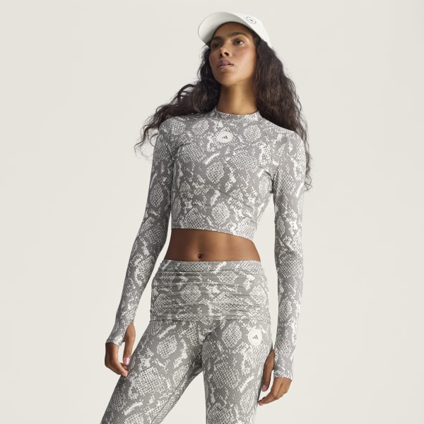 adidas by Stella McCartney Training Printed Uzun Kollu Crop Üst