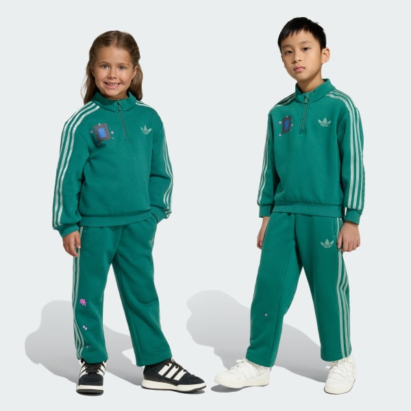 Verde Conjunto adidas Minecraft Holgado Cuello Redondo