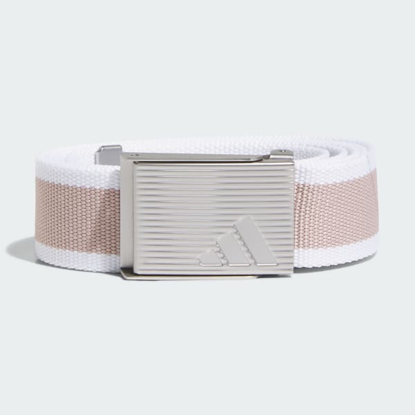 Bianco cintura Reversible Striped Webbing