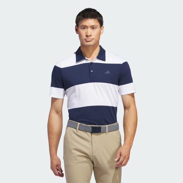 adidas Colorblock Rugby Stripe Polo Shirt - White