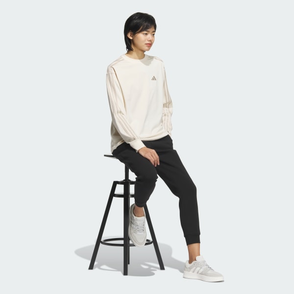 ホワイト エッセンシャルズ プラス スリーストライプス 長袖Tシャツ