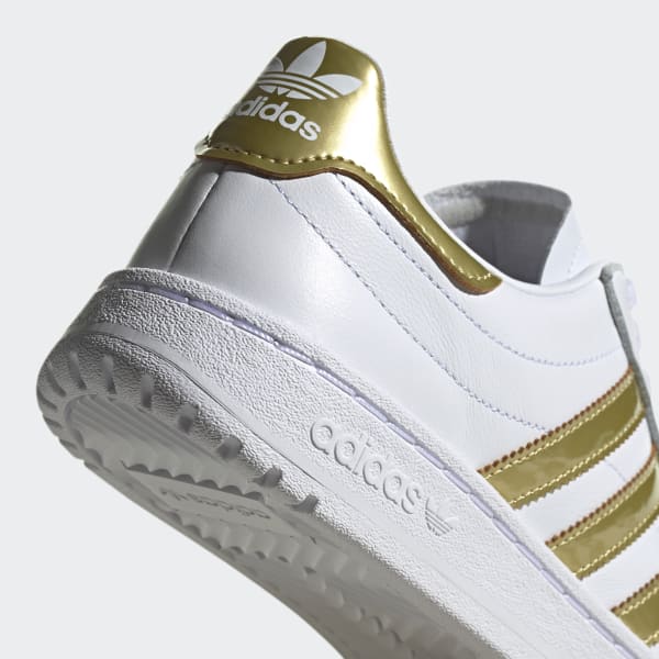 adidas Women's Team Court Shoes in White and Gold | adidas UK