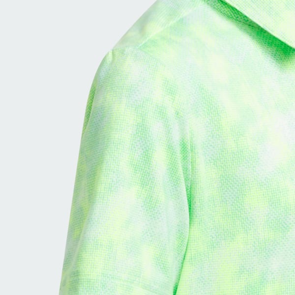 สีขาว เสื้อโปโลพิมพ์ลายเนื้อผ้ามีผิวสัมผัส Performance สำหรับเด็ก