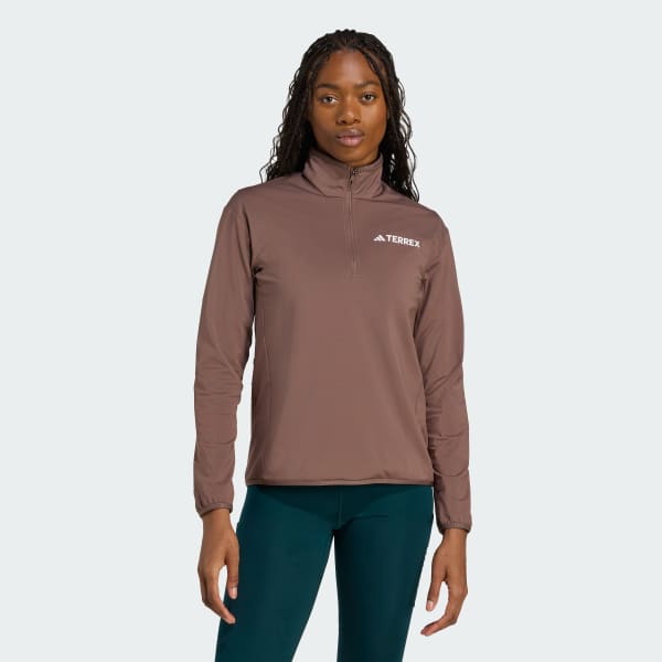 Brown Terrex Multi CLIMAWARM Half-Zip Tech Fleece Jacket